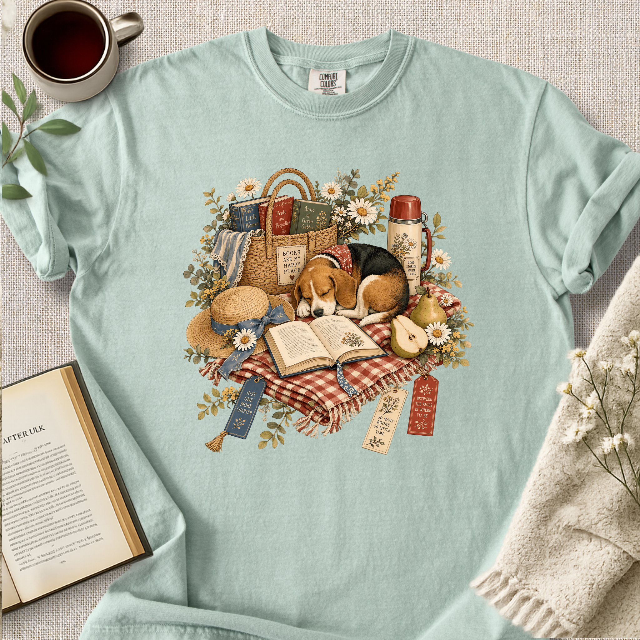 "A Beagle and A Book Picnic" Cozy Tee