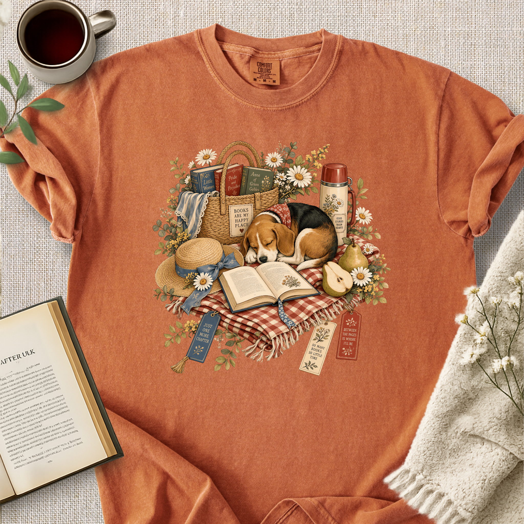 "A Beagle and A Book Picnic" Cozy Tee