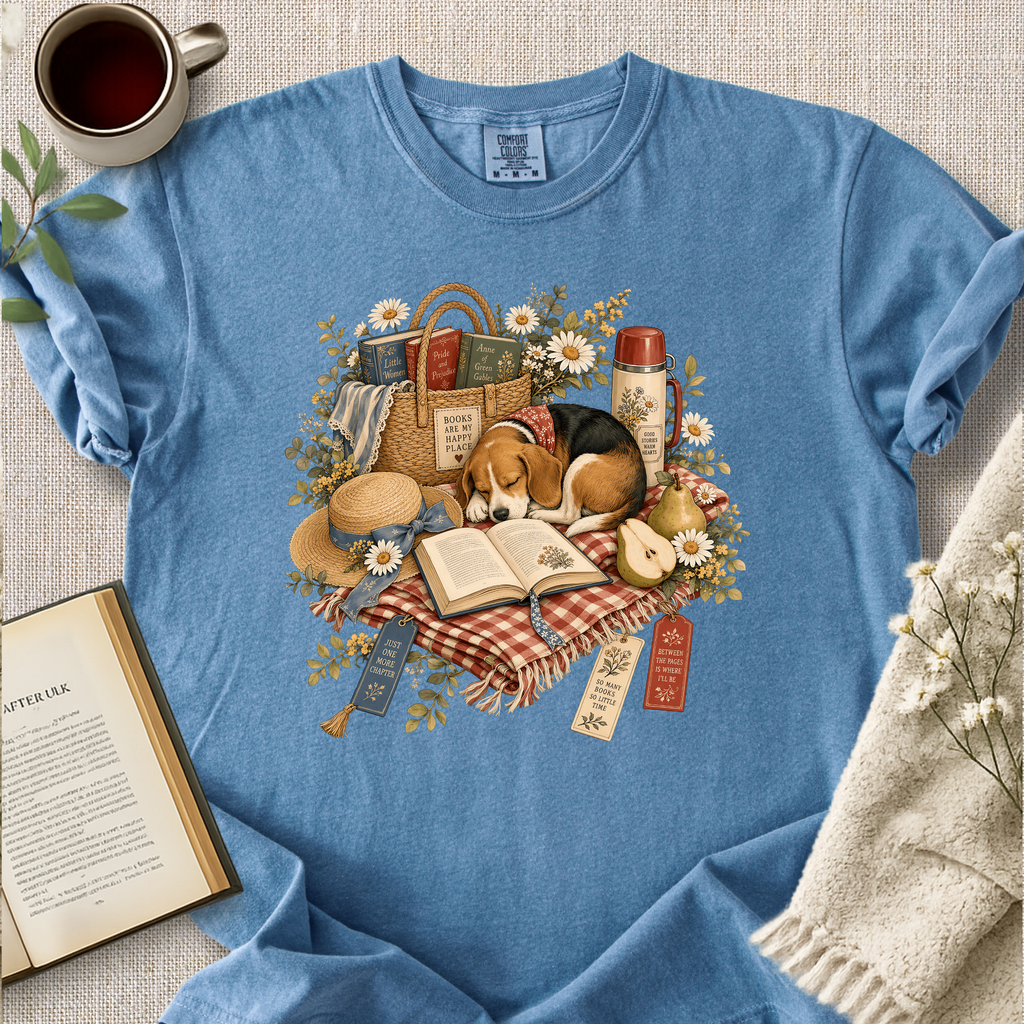 "A Beagle and A Book Picnic" Cozy Tee