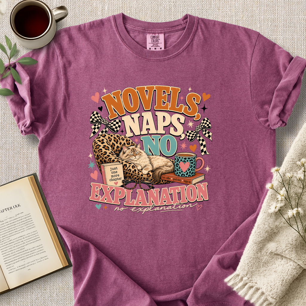 "Novels, Naps, No Explanation" Cozy Tee