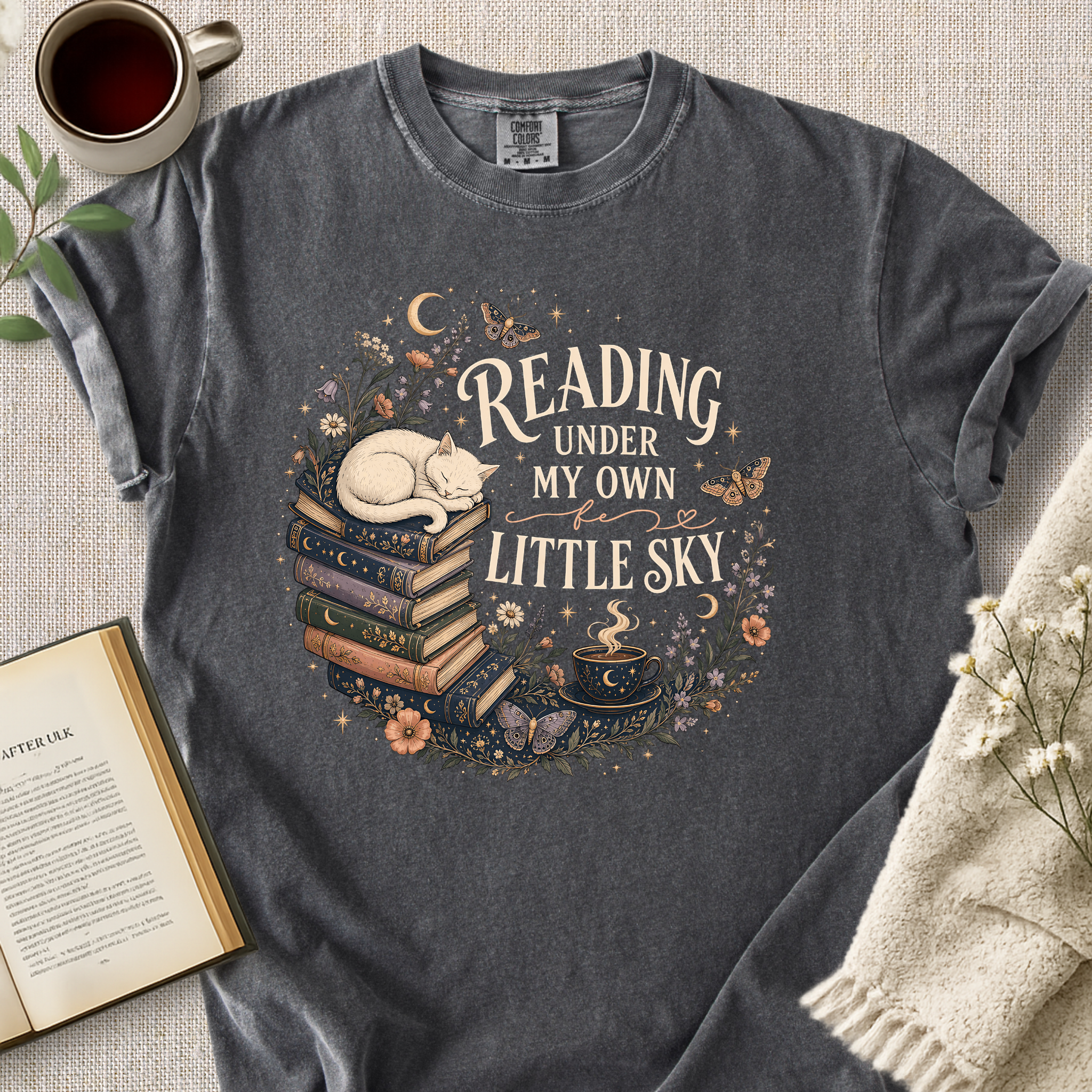 "Reading Under My Own Little Sky" Cozy Tee