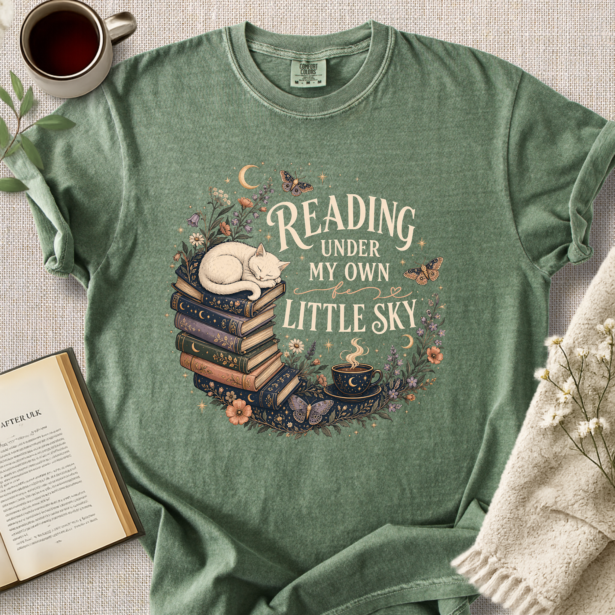 "Reading Under My Own Little Sky" Cozy Tee