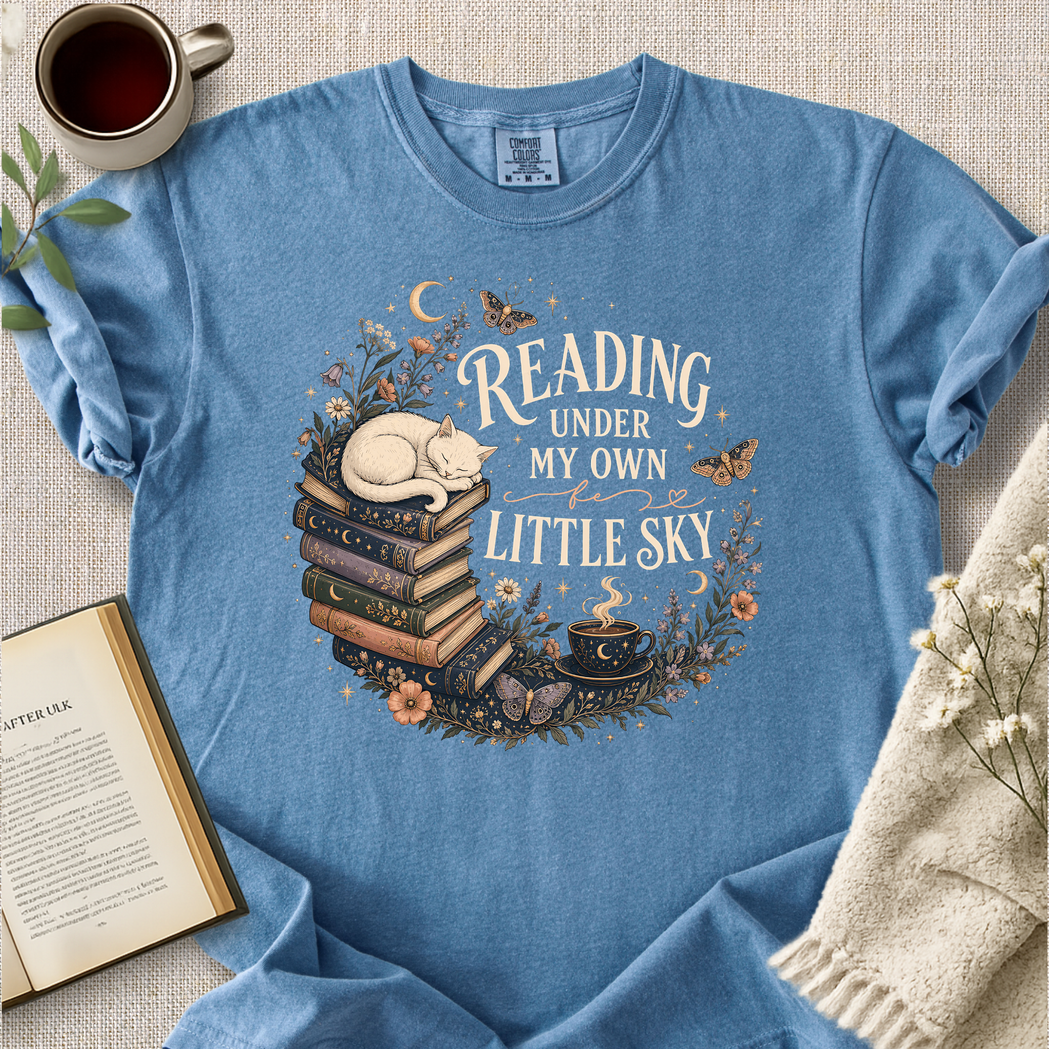 "Reading Under My Own Little Sky" Cozy Tee