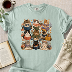 "Nine Cat Readers" Cozy Tee