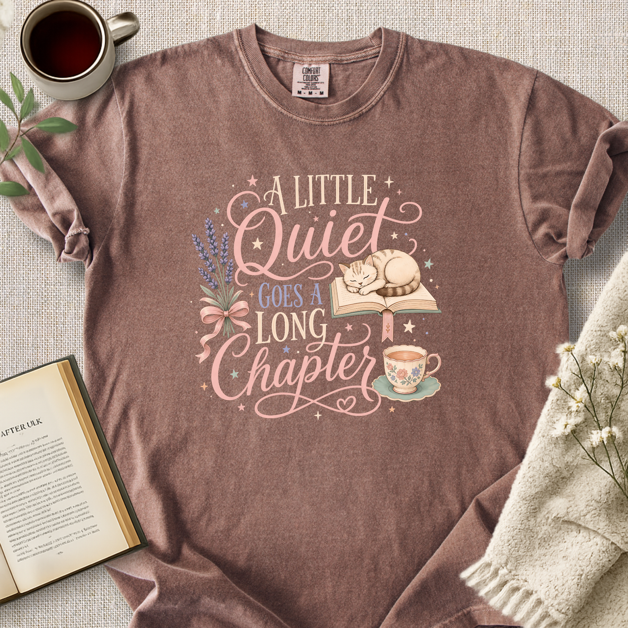 "A Little Quiet Goes A Long Chapter" Cozy Tee