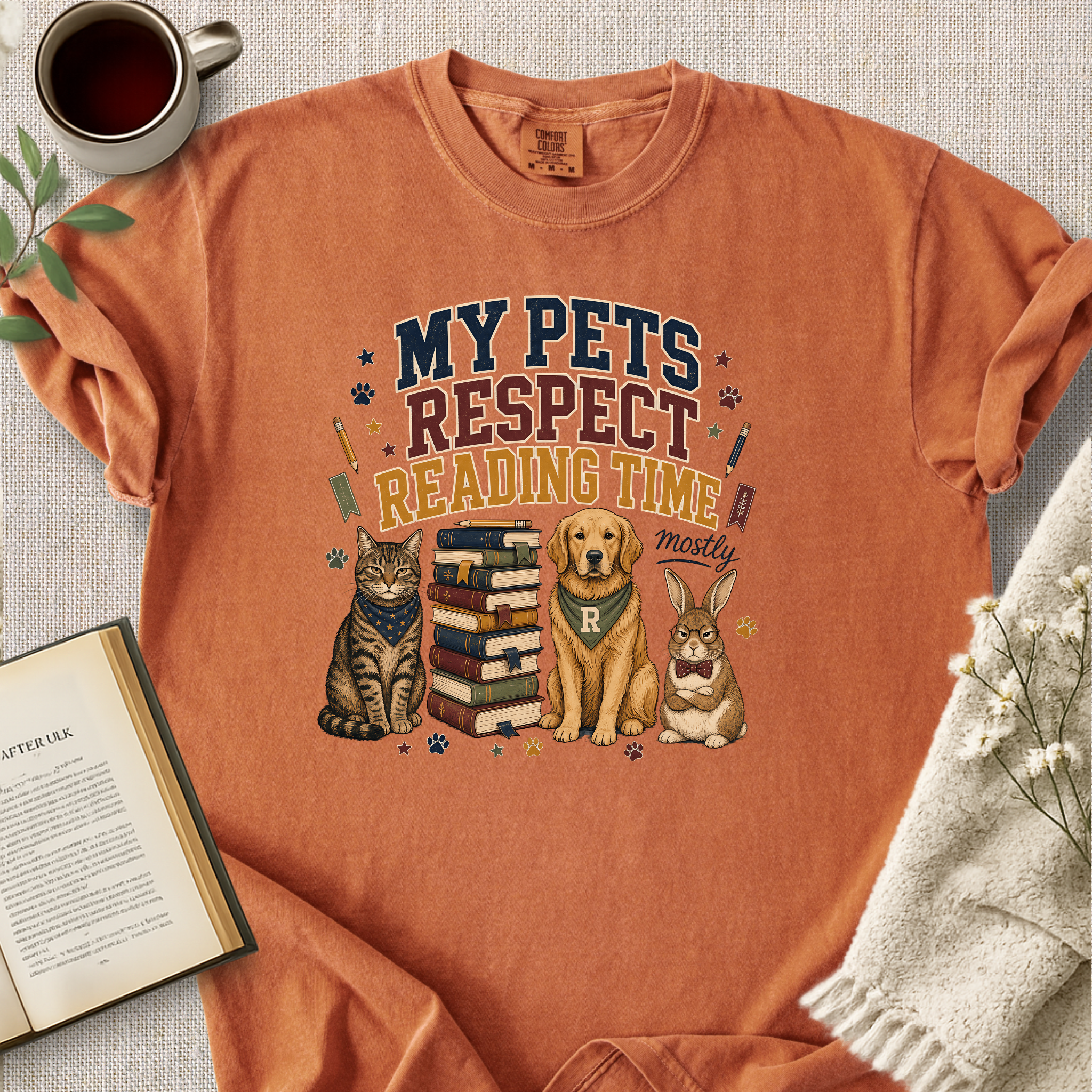 "My Pets Respect Reading Time - Mostly" Cozy Tee