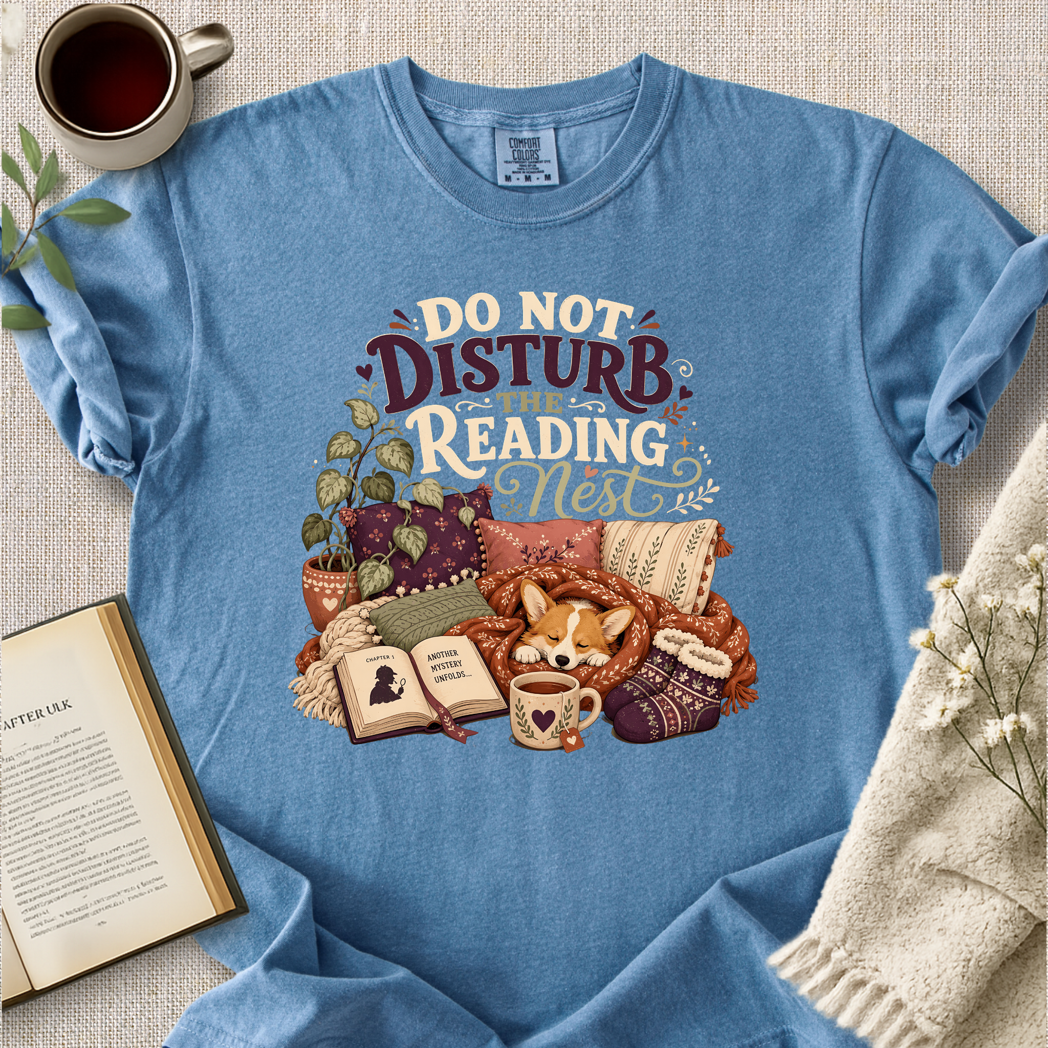 "Do Not Disturb The Reading Nest" Cozy Tee
