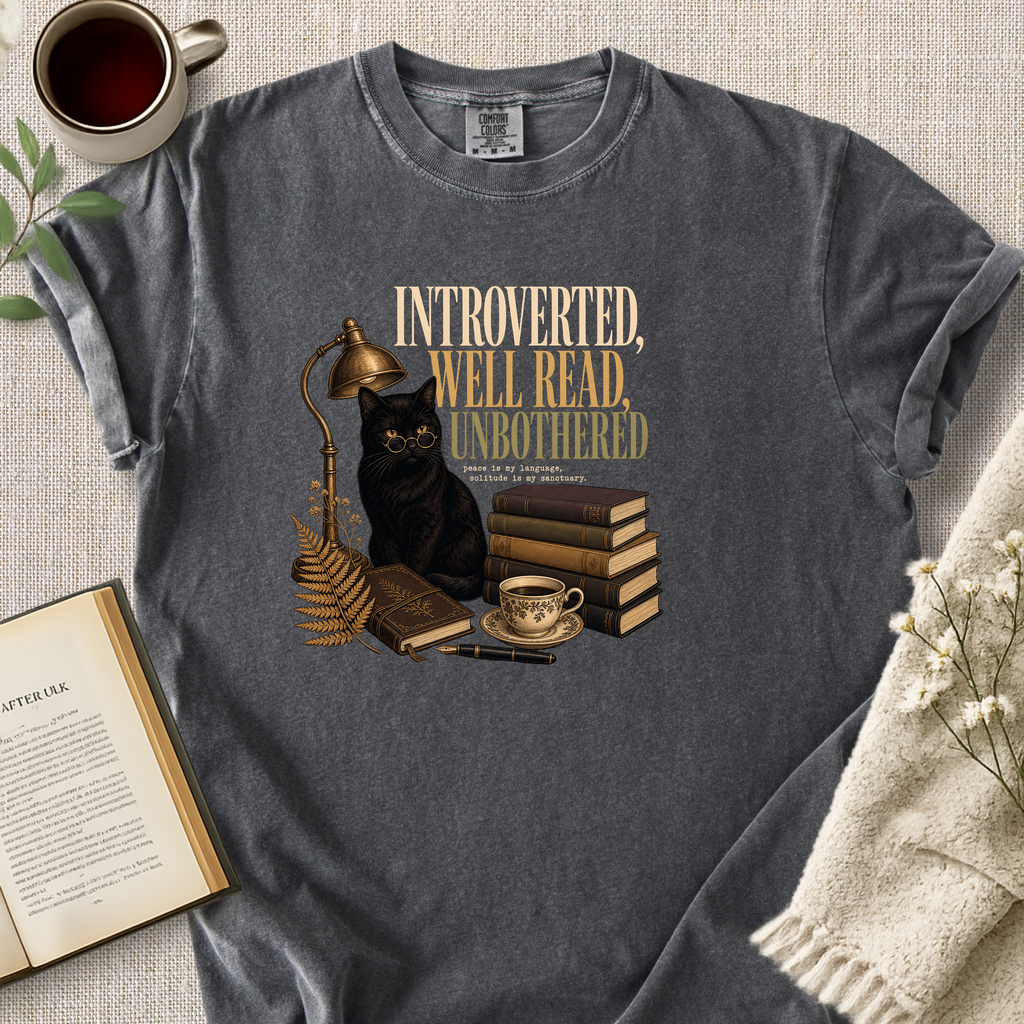 "Introverted, Well Read, Unbothered" Cozy Tee