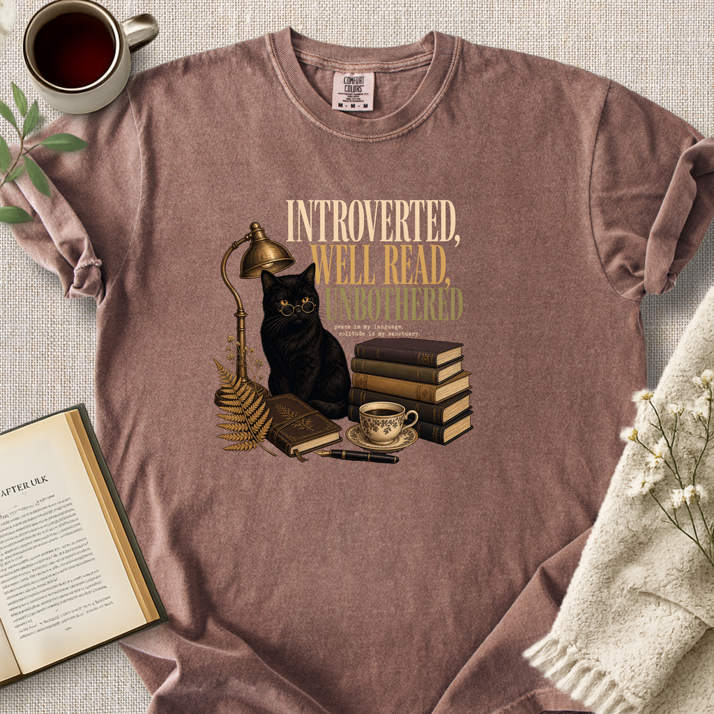 "Introverted, Well Read, Unbothered" Cozy Tee