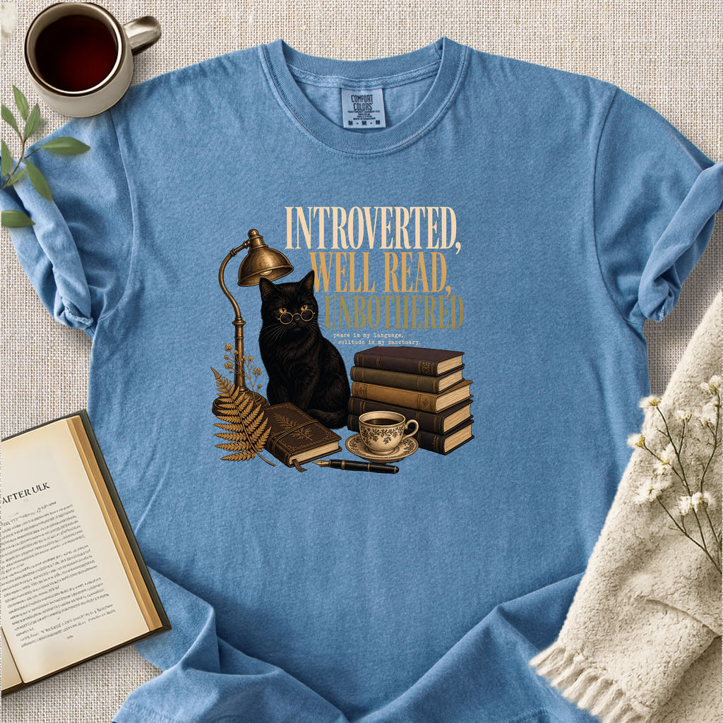 "Introverted, Well Read, Unbothered" Cozy Tee
