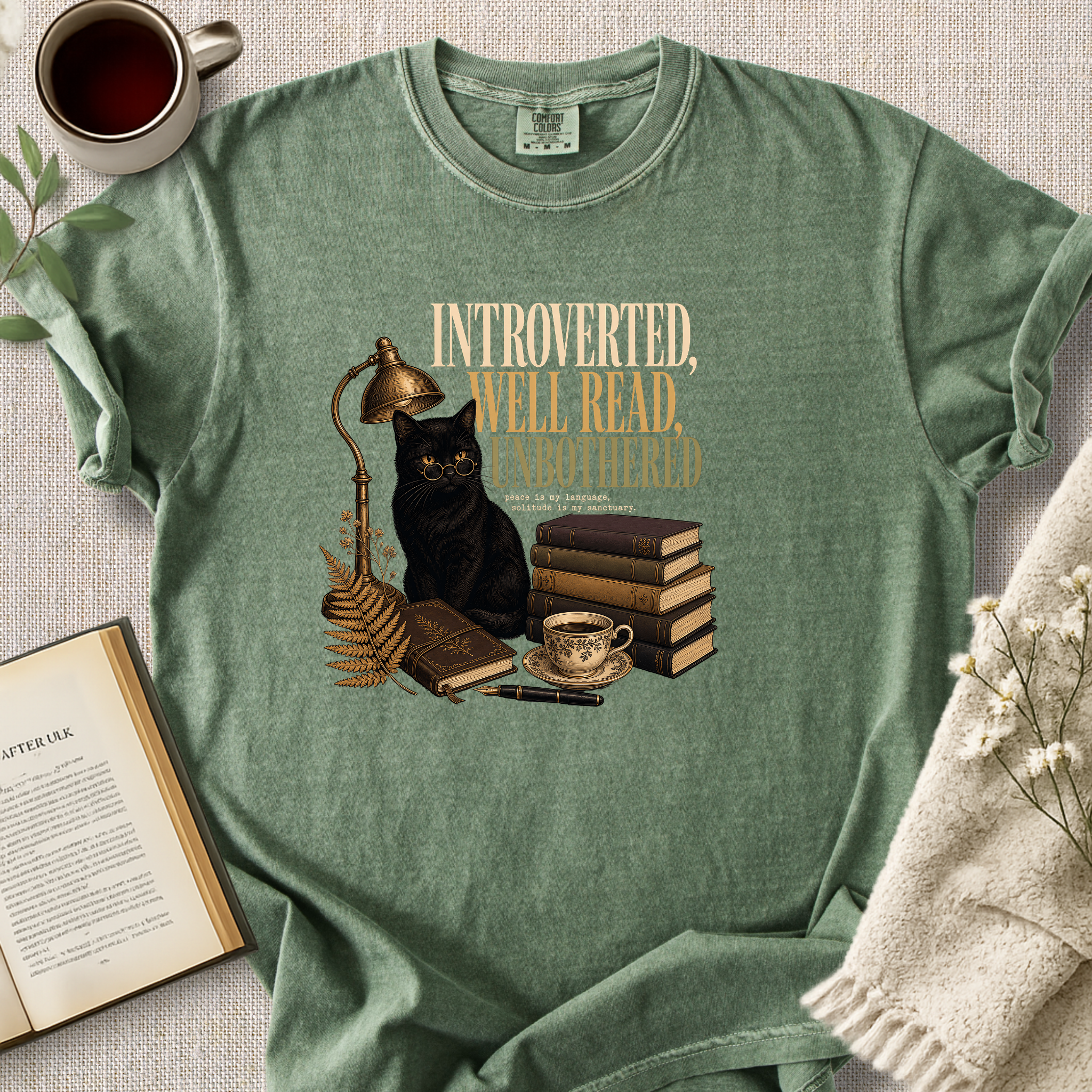 "Introverted, Well Read, Unbothered" Cozy Tee