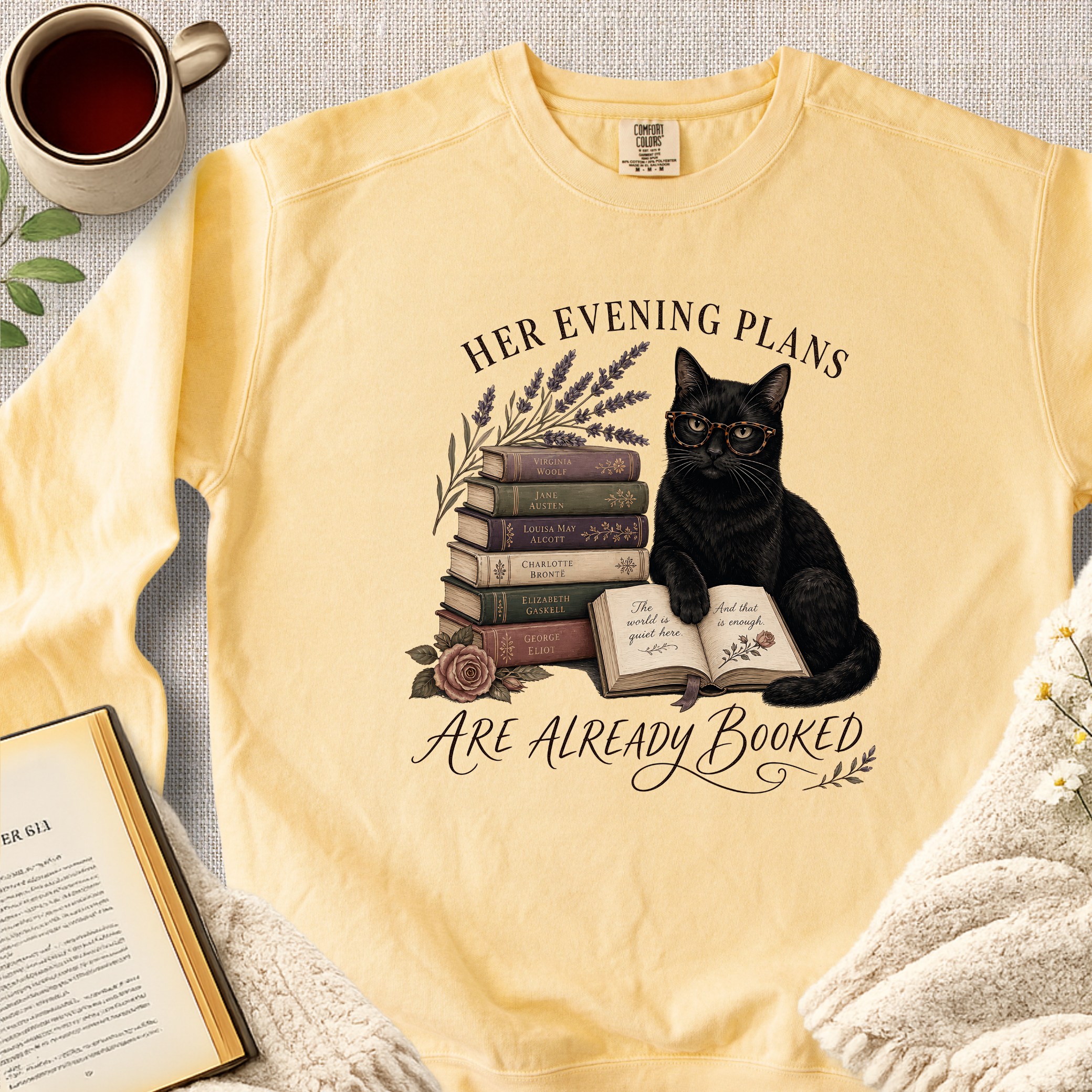 "Her Evening Plans Are Already Booked" Garment-Dyed Comfort Sweatshirt