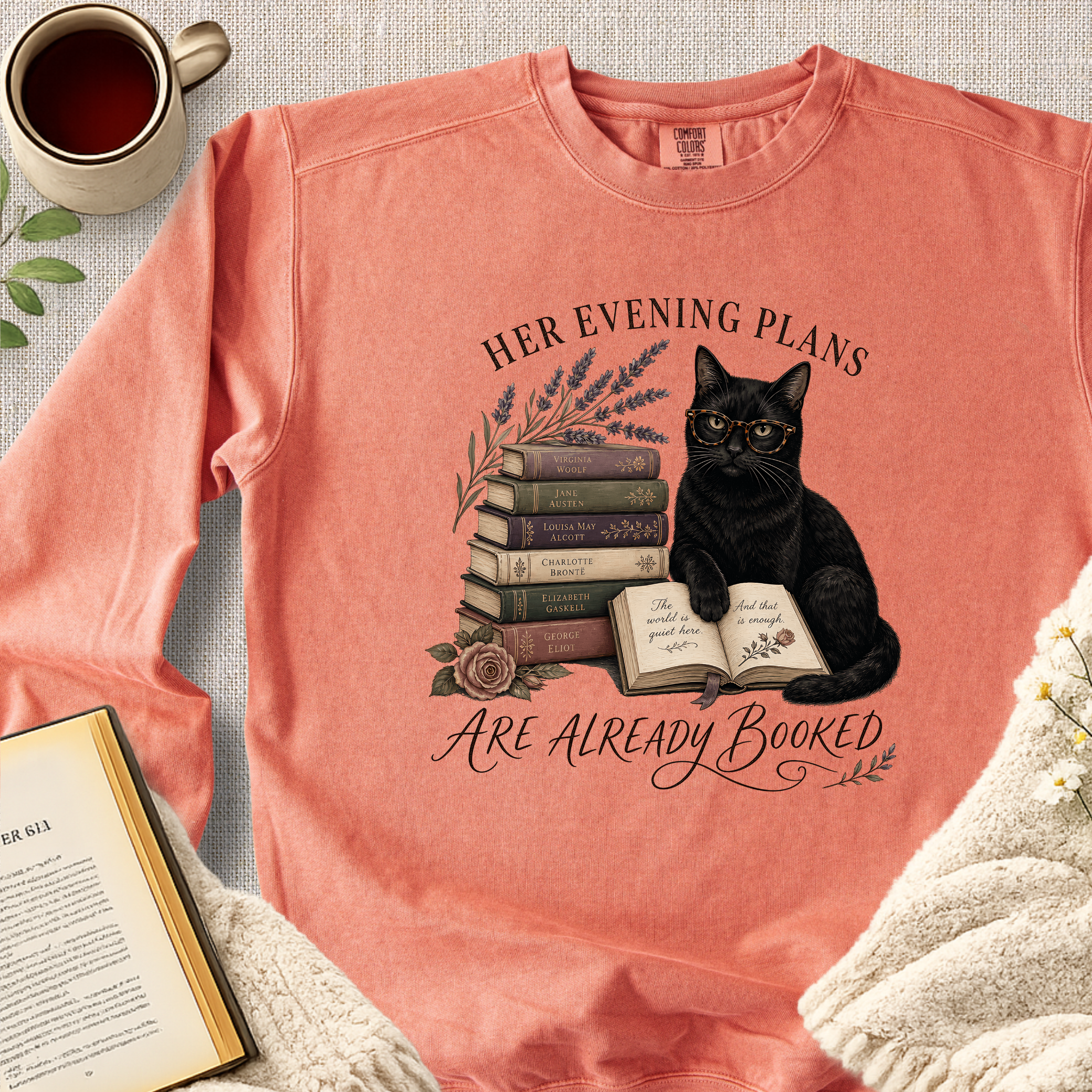 "Her Evening Plans Are Already Booked" Garment-Dyed Comfort Sweatshirt