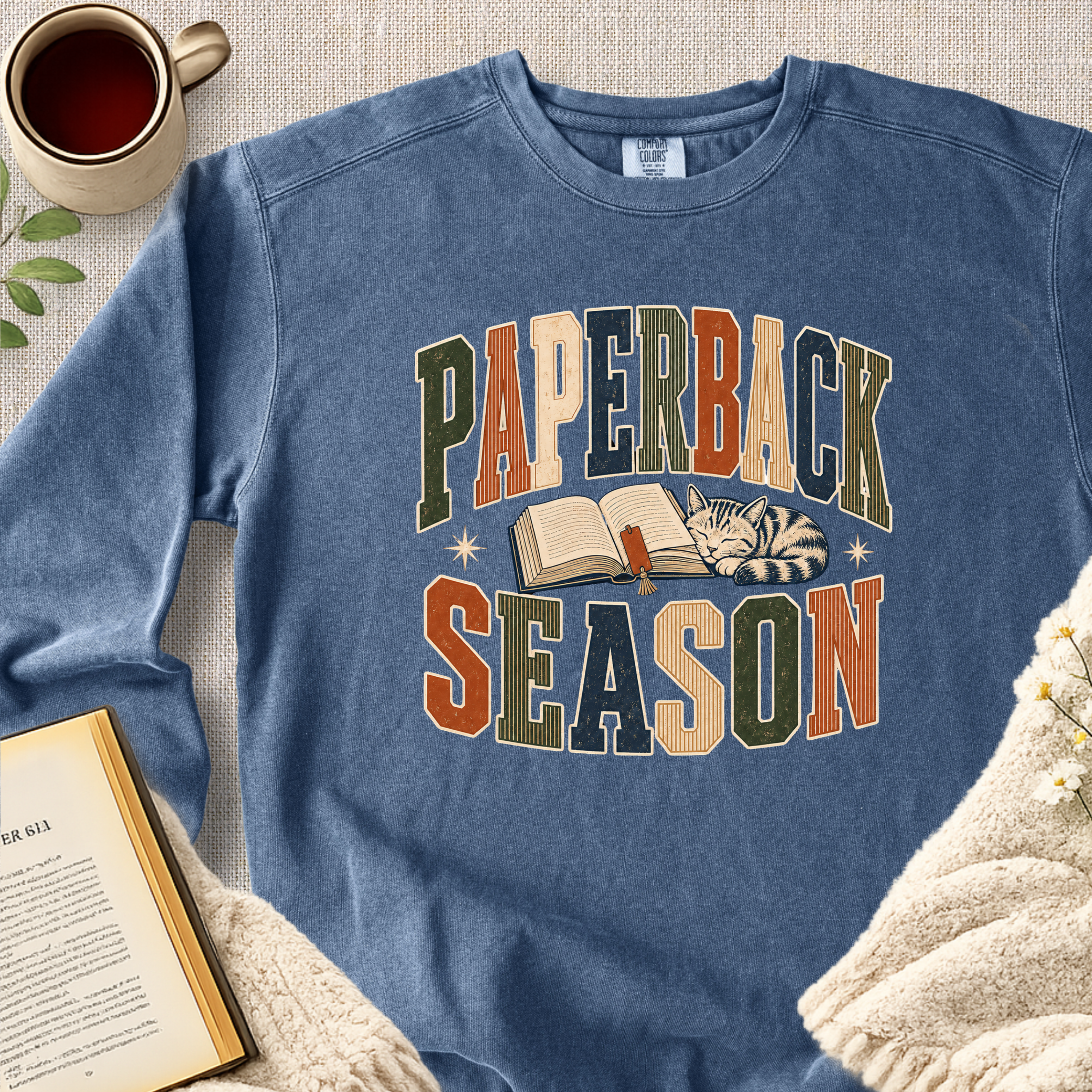 "Paperback Season" Garment-Dyed Comfort Sweatshirt