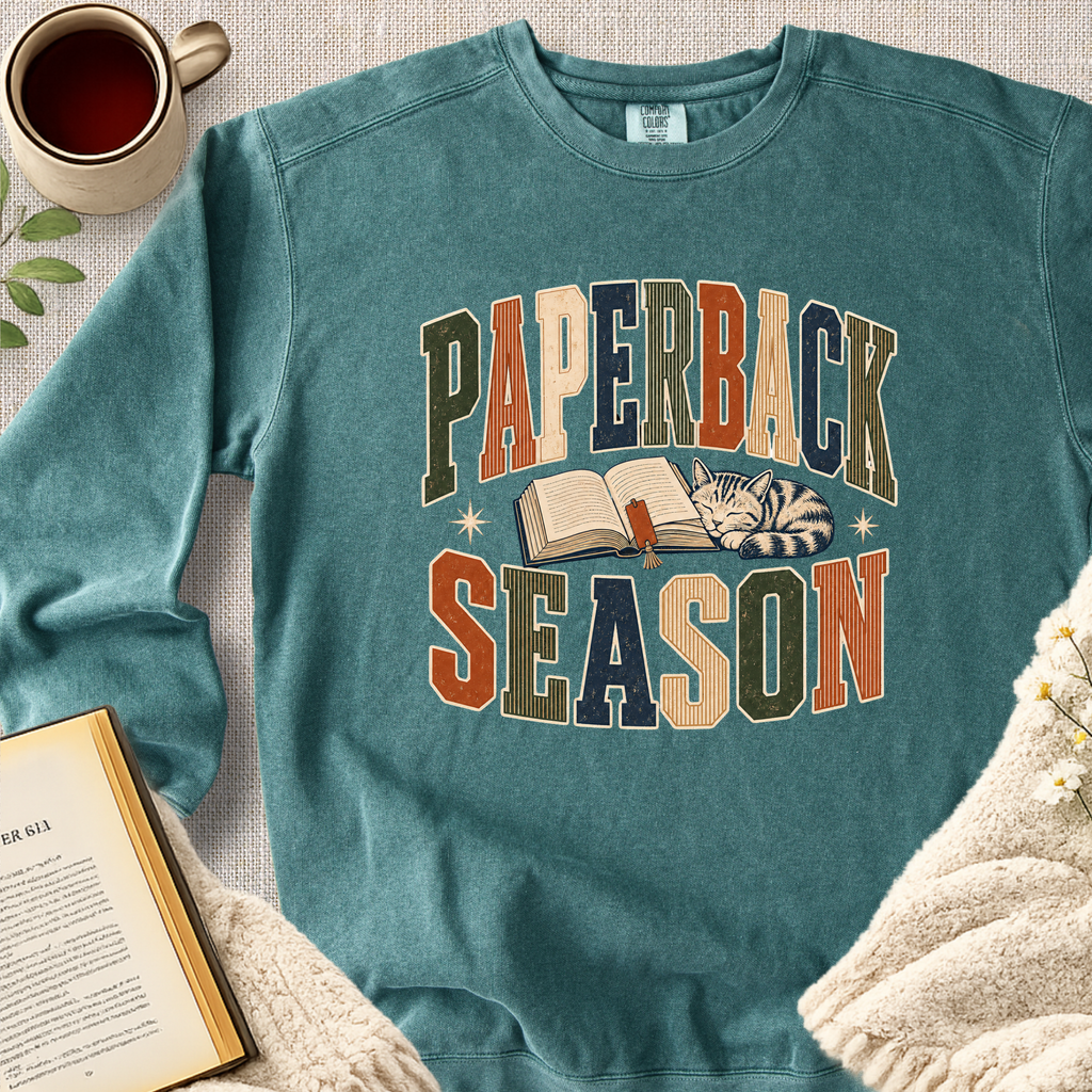 "Paperback Season" Garment-Dyed Comfort Sweatshirt