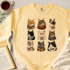 "For The Love Of Cats" Garment-Dyed Comfort Sweatshirt