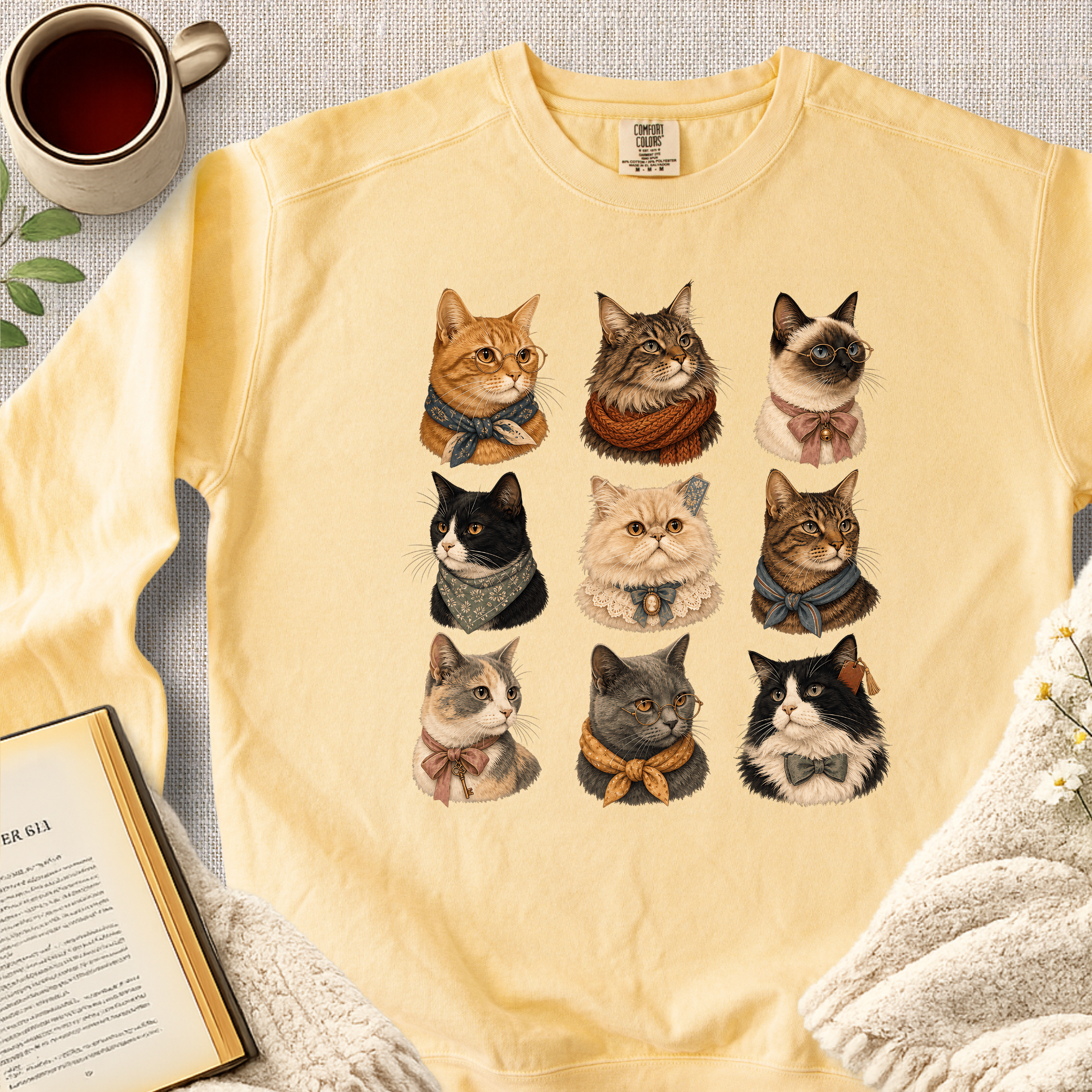 "For The Love Of Cats" Garment-Dyed Comfort Sweatshirt