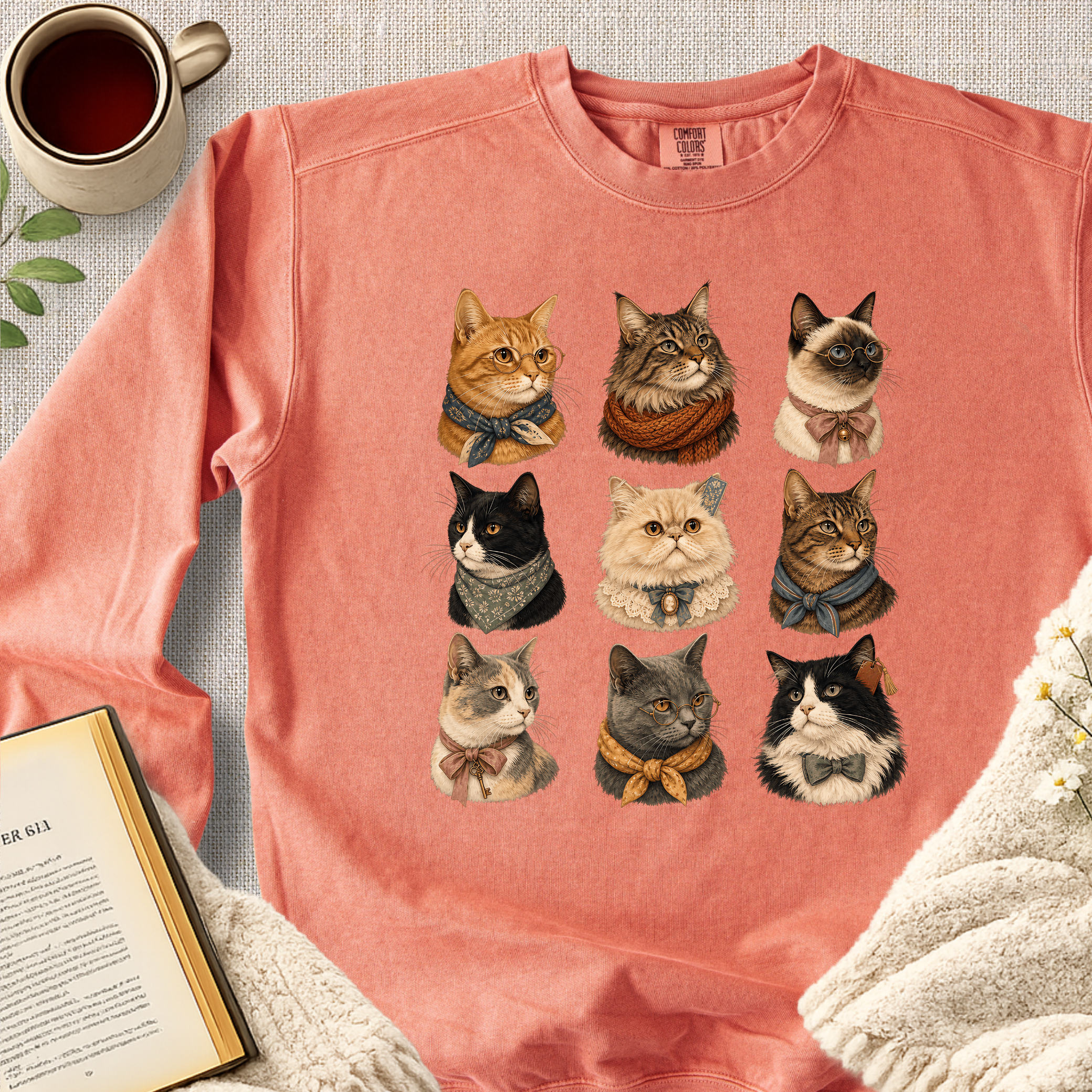 "For The Love Of Cats" Garment-Dyed Comfort Sweatshirt