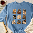 "For The Love Of Cats" Garment-Dyed Comfort Sweatshirt
