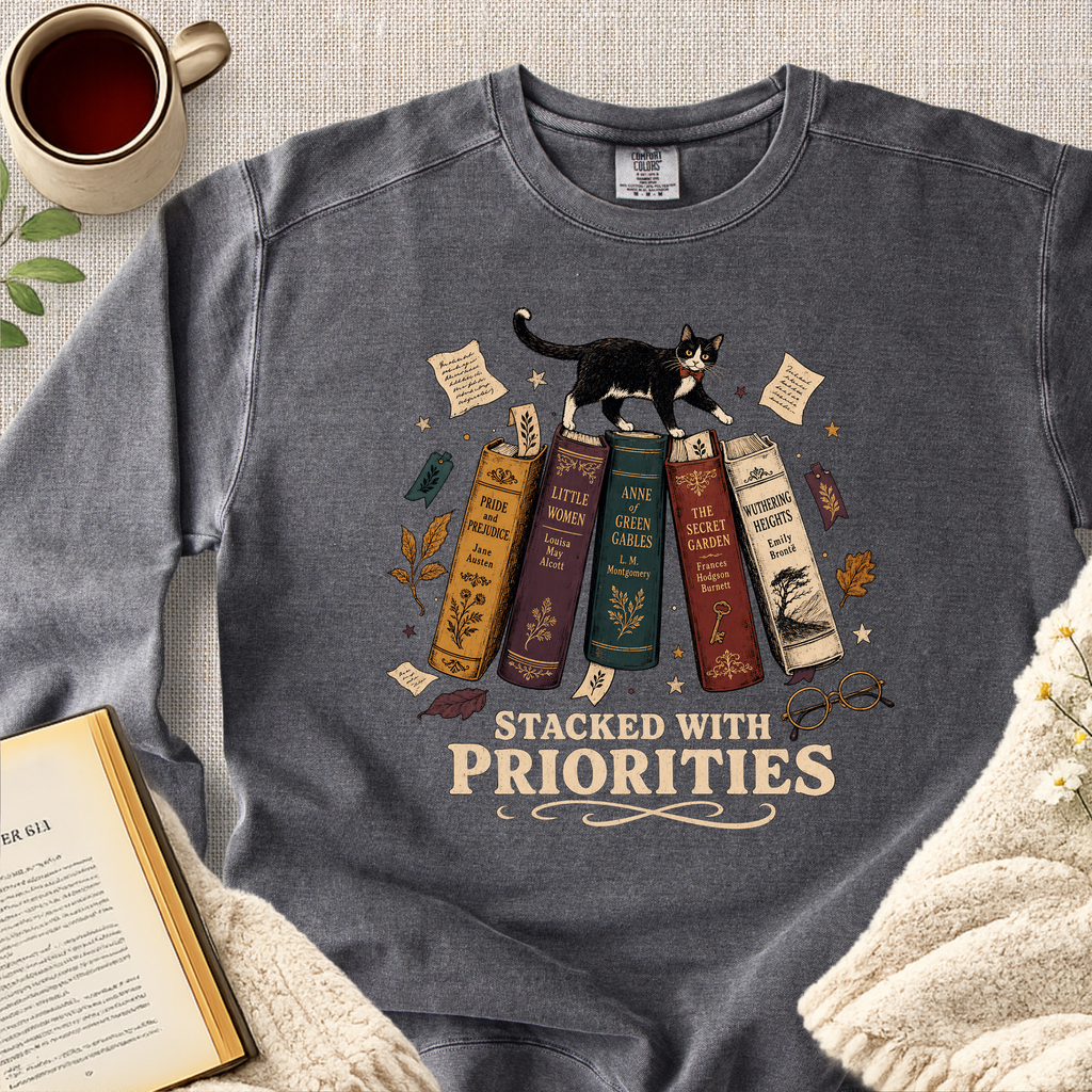 "Stacked With Priorities" Garment-Dyed Comfort Sweatshirt