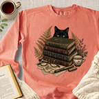 "Peek-A-Boo Black Cat" Garment-Dyed Comfort Sweatshirt