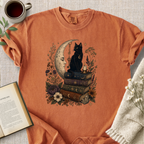 "Mystical Black Cat Under The Moon" Cozy Tee