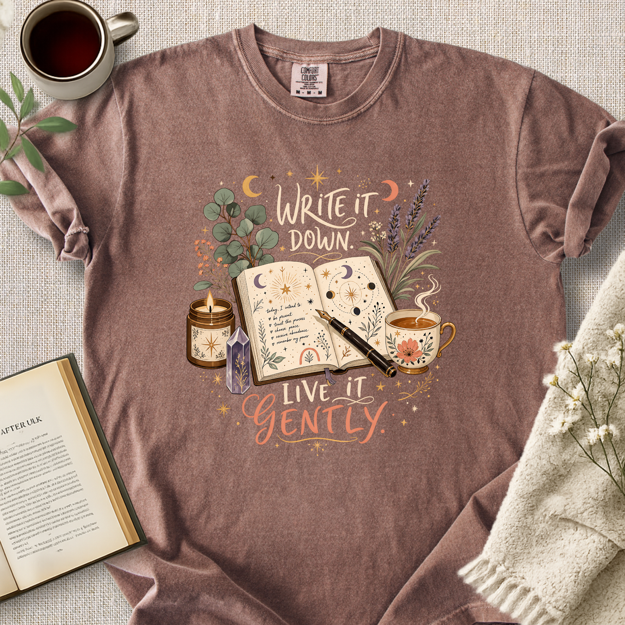 "Write It Down, Live It Gently" Cozy Tee
