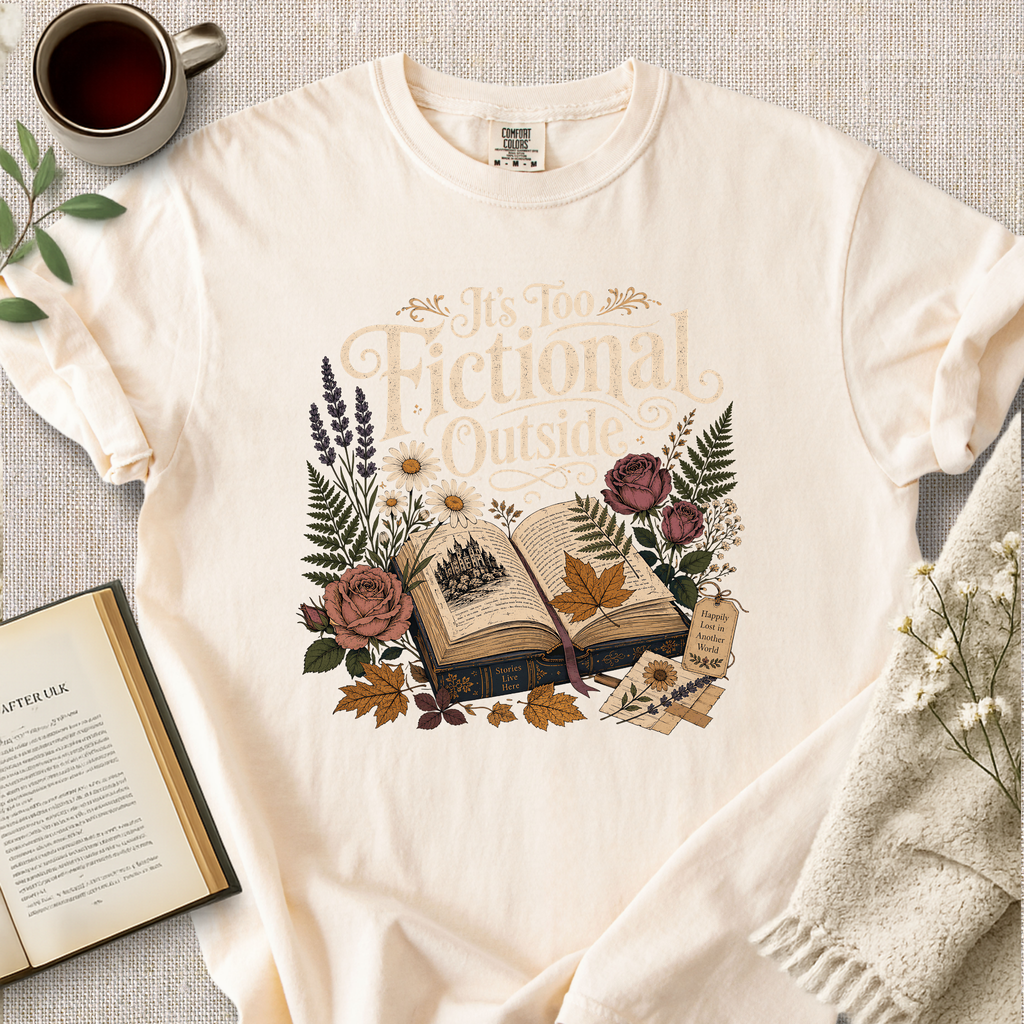 "It's Too Fictional Outside" Cozy Tee