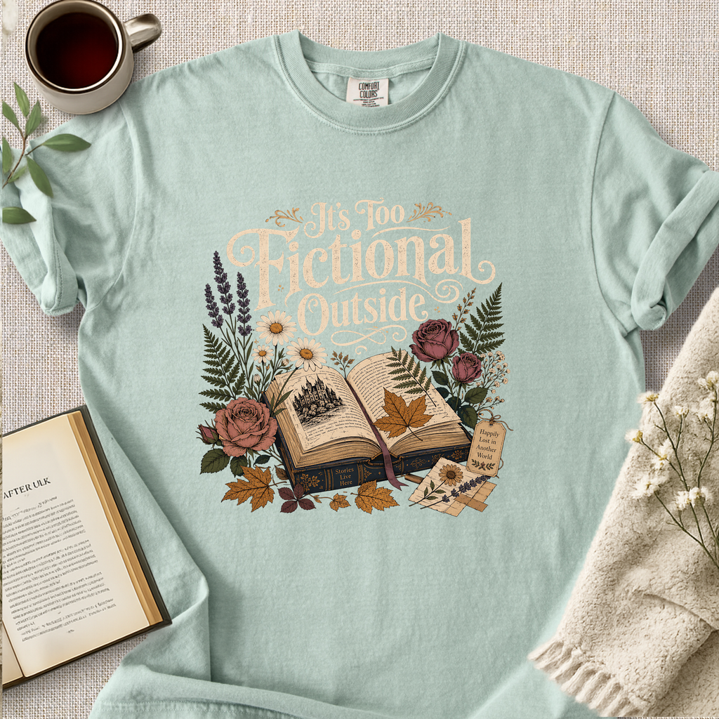 "It's Too Fictional Outside" Cozy Tee