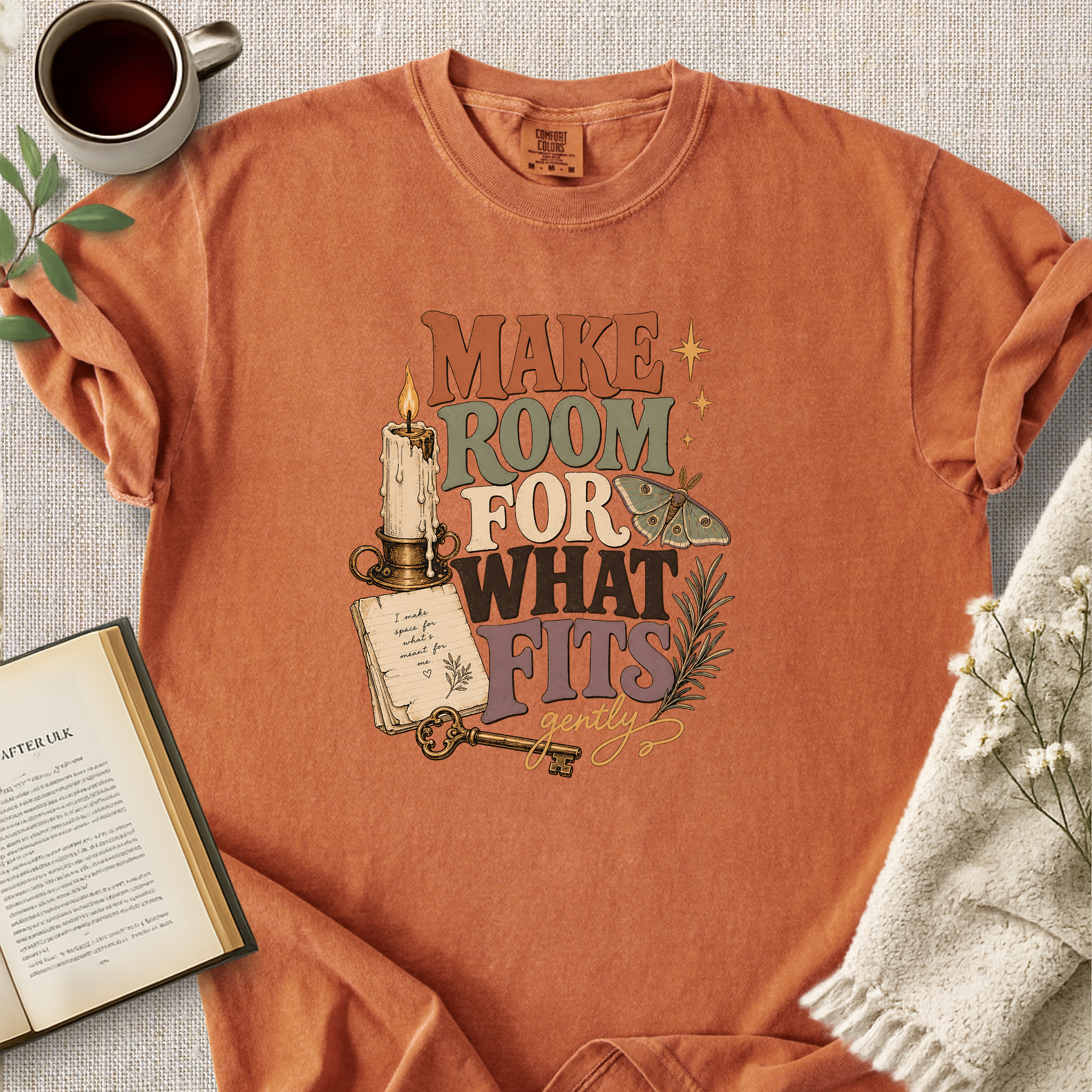 "Make Room For What Fits" Cozy Reading Tee