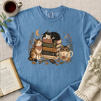 Cozy Introvert Cats Book Lover Shirt Cozy Tee