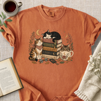 Cozy Introvert Cats Book Lover Shirt Cozy Tee