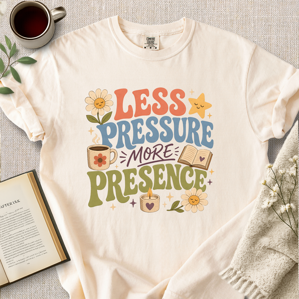 "Less Pressure, More Presence" Cozy Tee