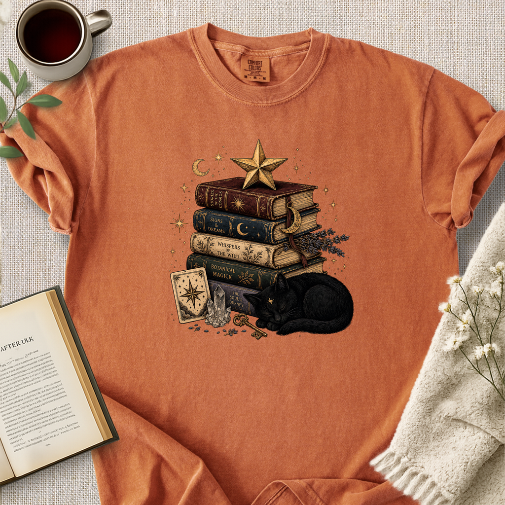 Mystical Bookshop Black Cat Shirt Cozy Tee