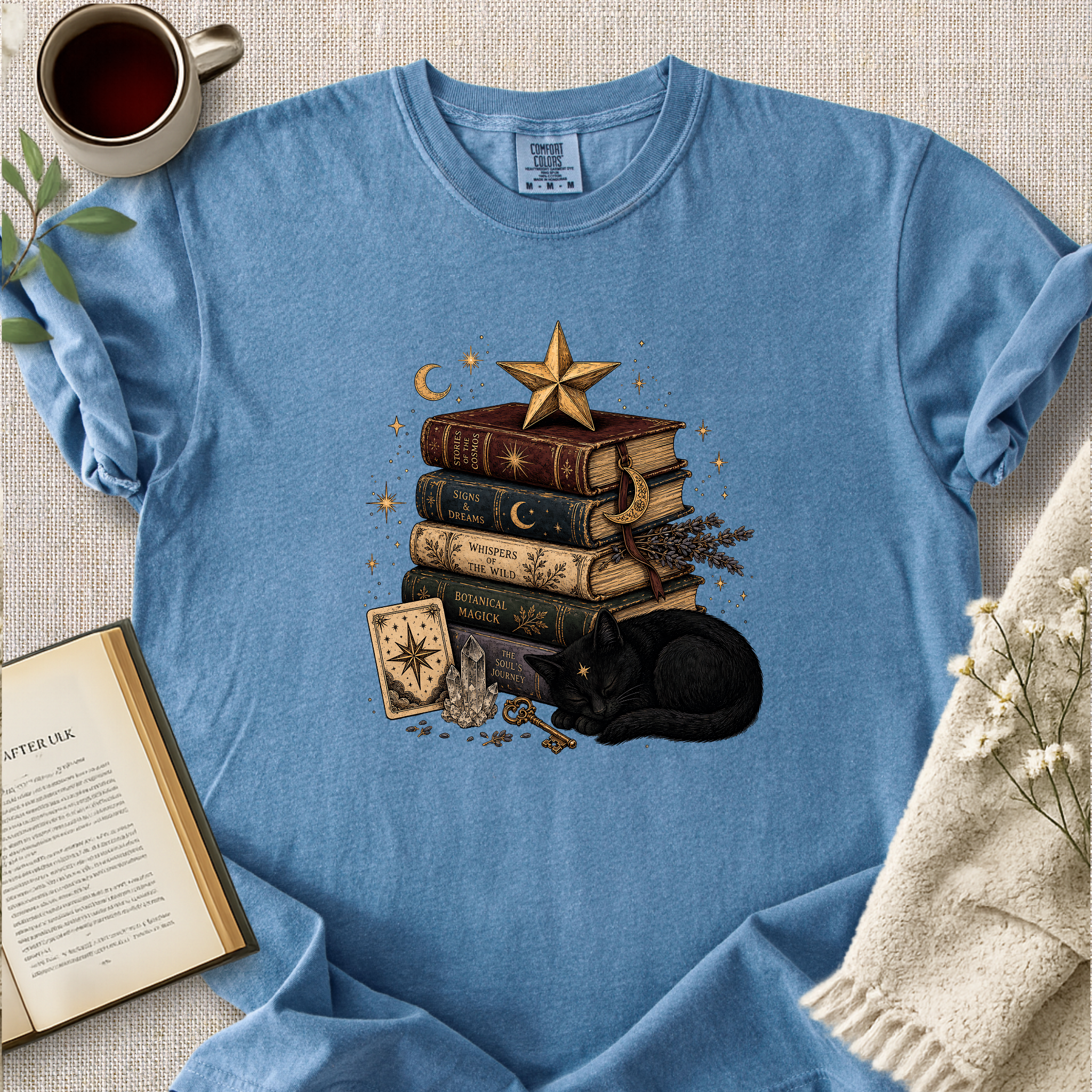 Mystical Bookshop Black Cat Shirt Cozy Tee