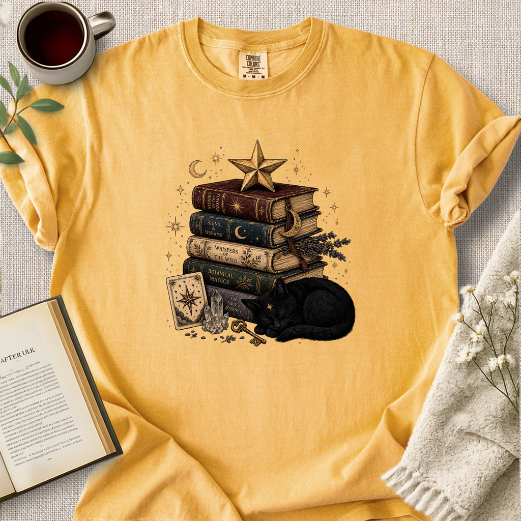Mystical Bookshop Black Cat Shirt Cozy Tee