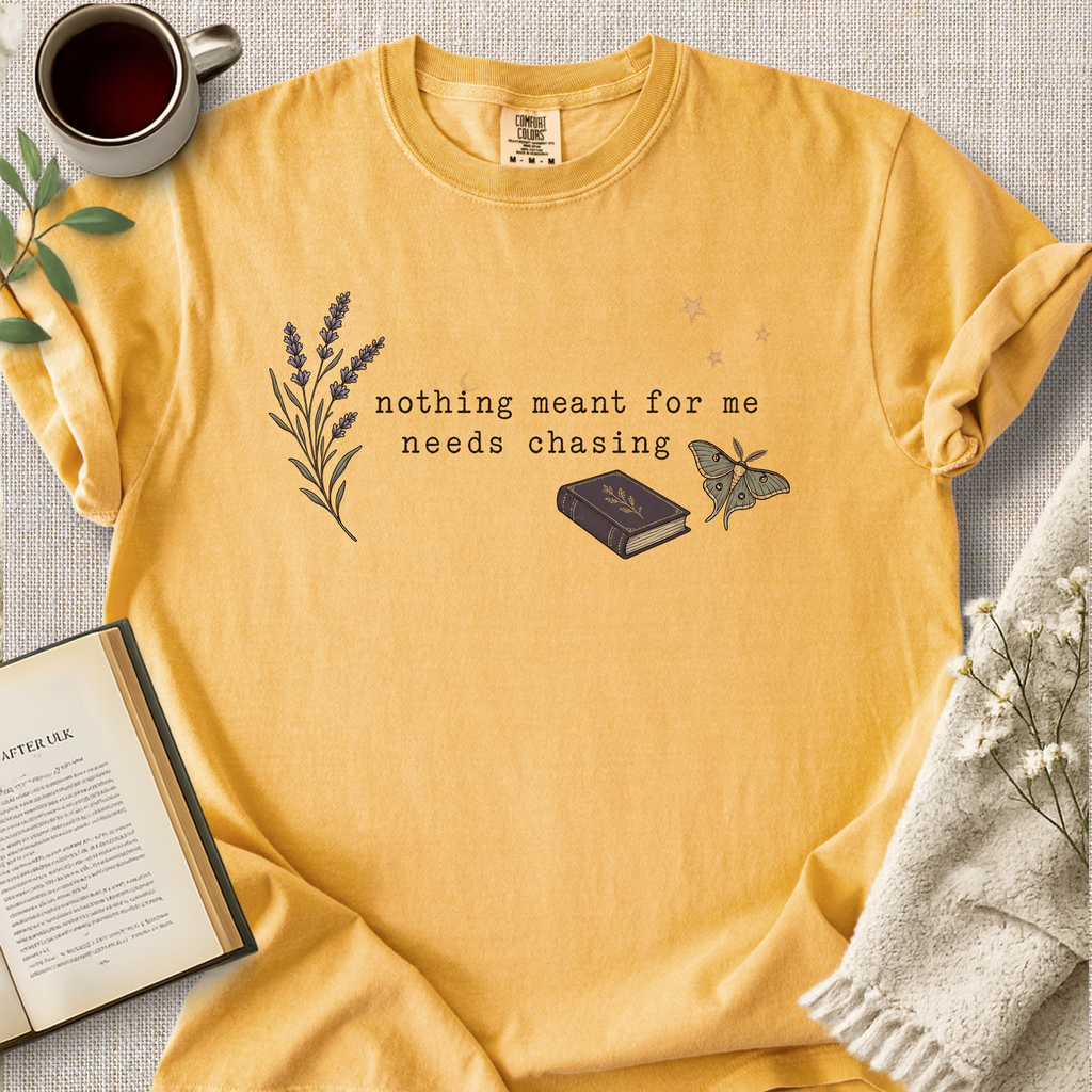 "Nothing Meant For Me Needs Chasing" Cozy Tee
