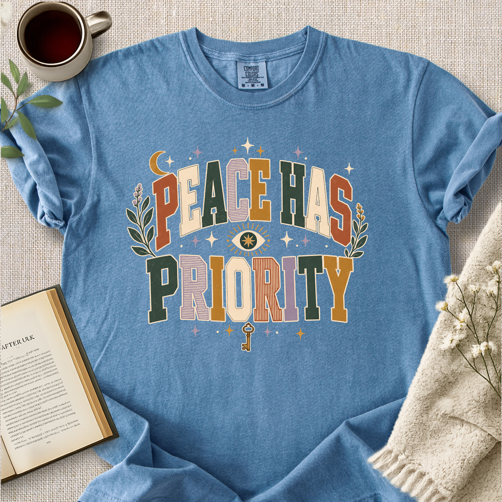 "Peace Has Priority" Cozy Tee