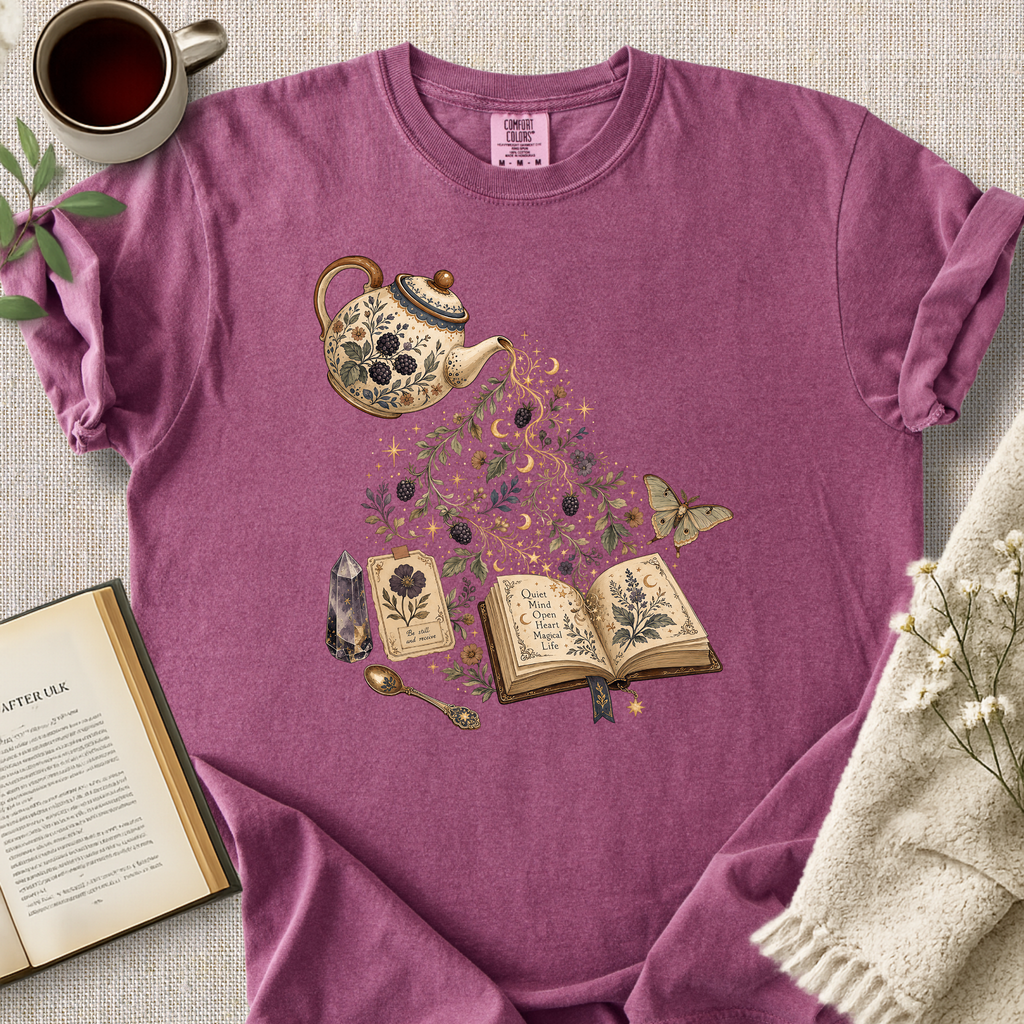 Tea Ritual Celestial Book Cozy Tee