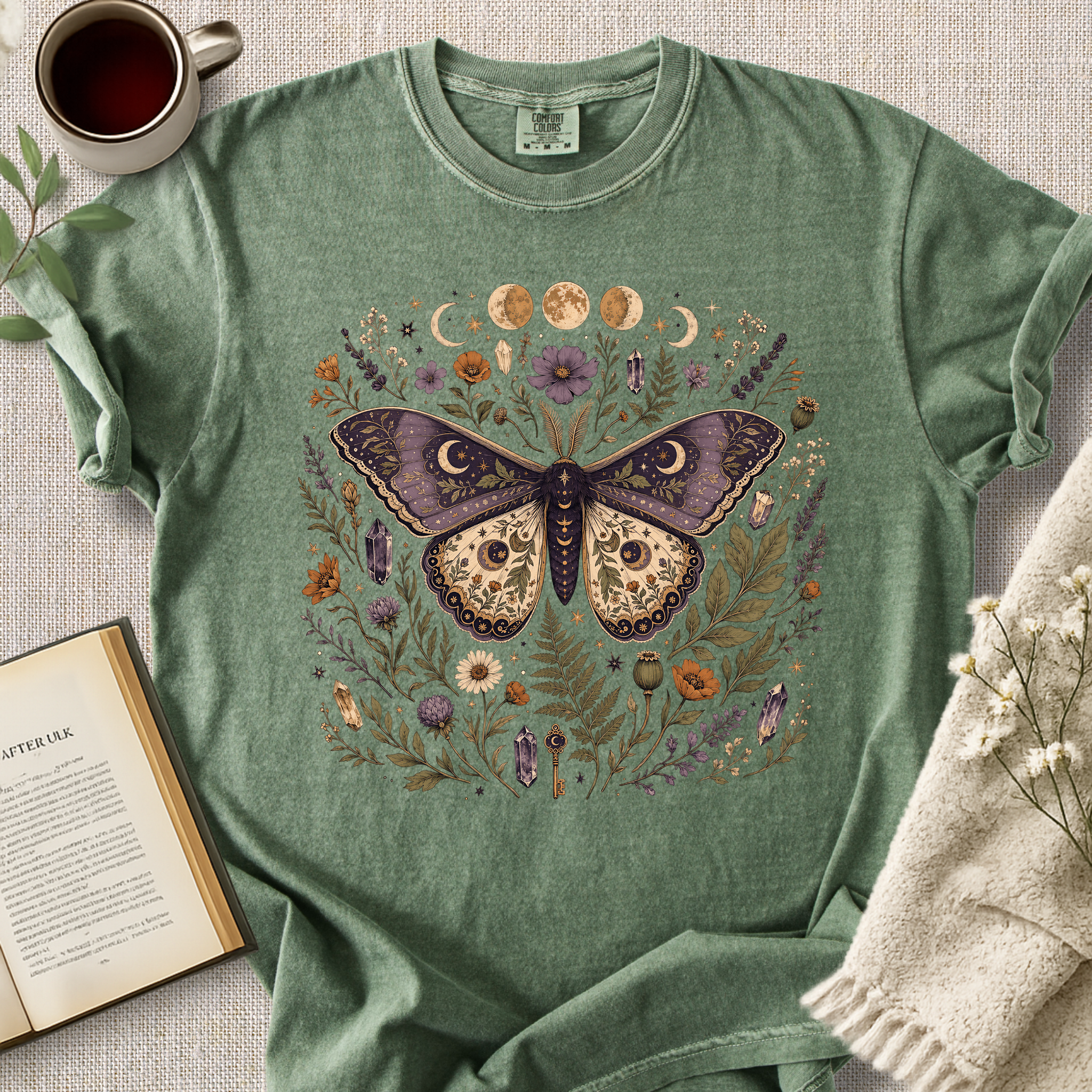 Celestial Moth Botanical Cozy Tee