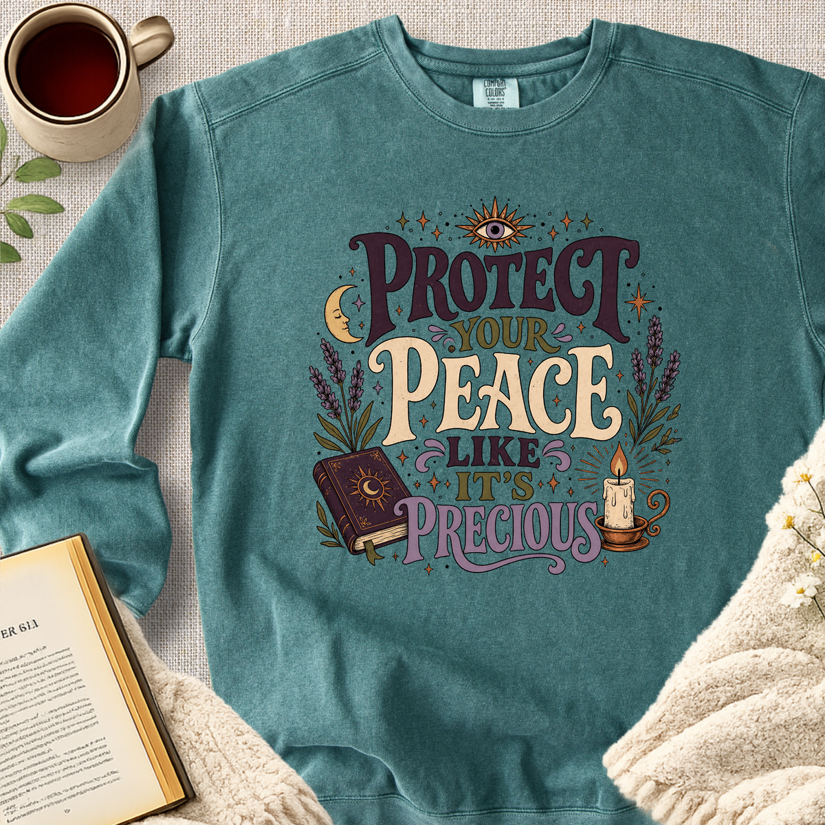 "Protect Your Peace Like It's Precious" Garment-Dyed Comfort Sweatshirt