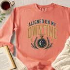 "Aligned On My Own Time" Garment-Dyed Comfort Sweatshirt