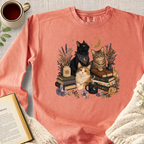 Mystical Reader Cats Garment-Dyed Comfort Sweatshirt