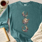 Floral Moon Phase Manifestation Garment-Dyed Comfort Sweatshirt