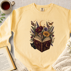 Celestial Book Bouquet Cat Garment-Dyed Comfort Sweatshirt
