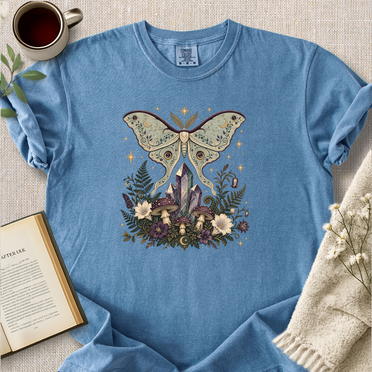 Celestial Luna Moth Crystal Cozy Tee