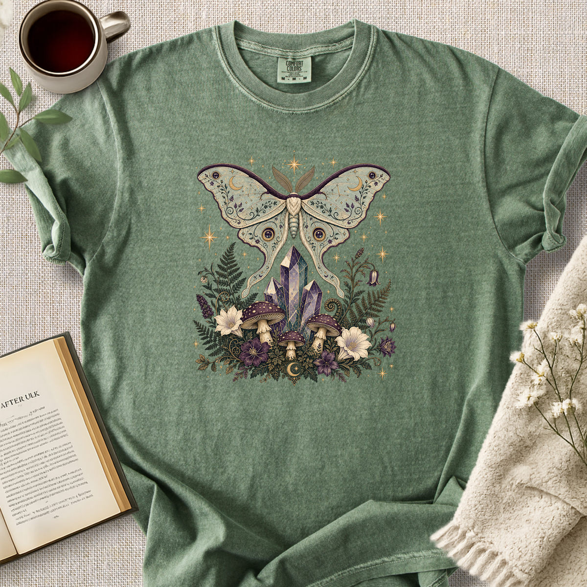 Celestial Luna Moth Crystal Cozy Tee