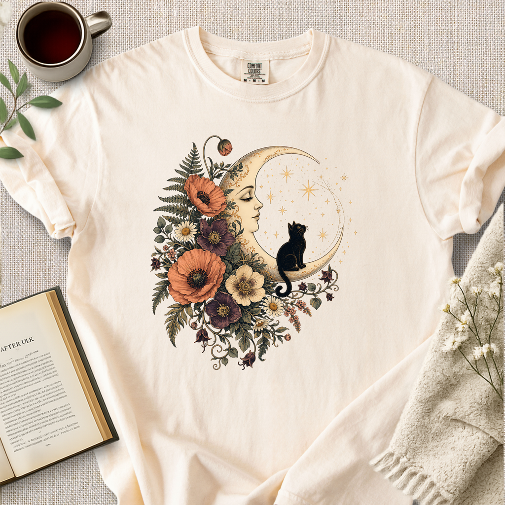 Moon Garden Black Cat Cozy Tee