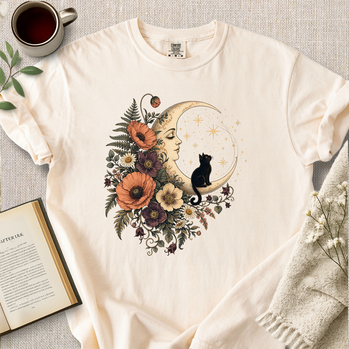 Moon Garden Black Cat Cozy Tee