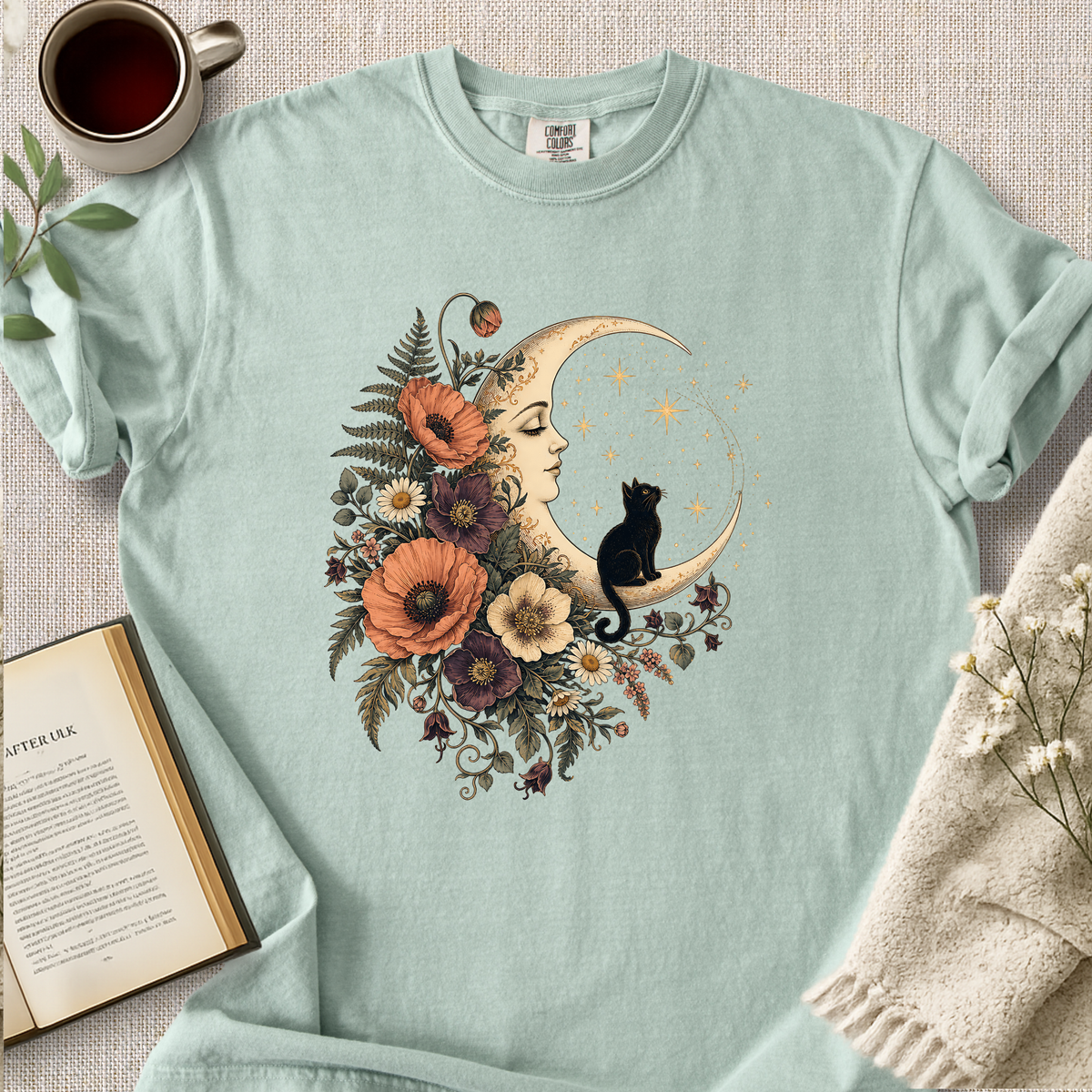 Moon Garden Black Cat Cozy Tee